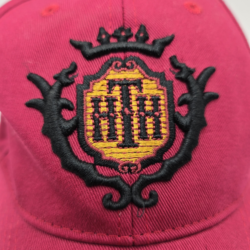 Embroidered Crest Baseball Cap in Maroon with Black & Yellow HTH Disney